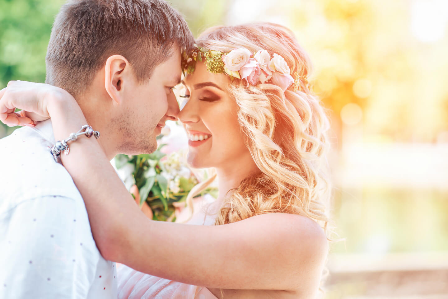 A couple at a wedding